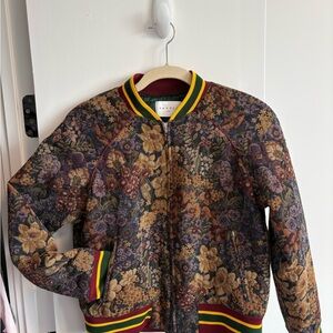 NWOT Sandro Kenzy Floral Jacquard Bomber Jacket - Size 1/US 4/6